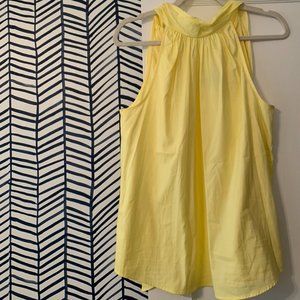 JCrew Tie Neck Oxford Tank Yellow